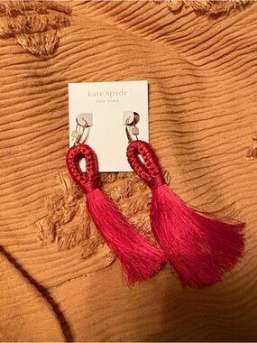 kate spade Red Tassel Drop Earrings